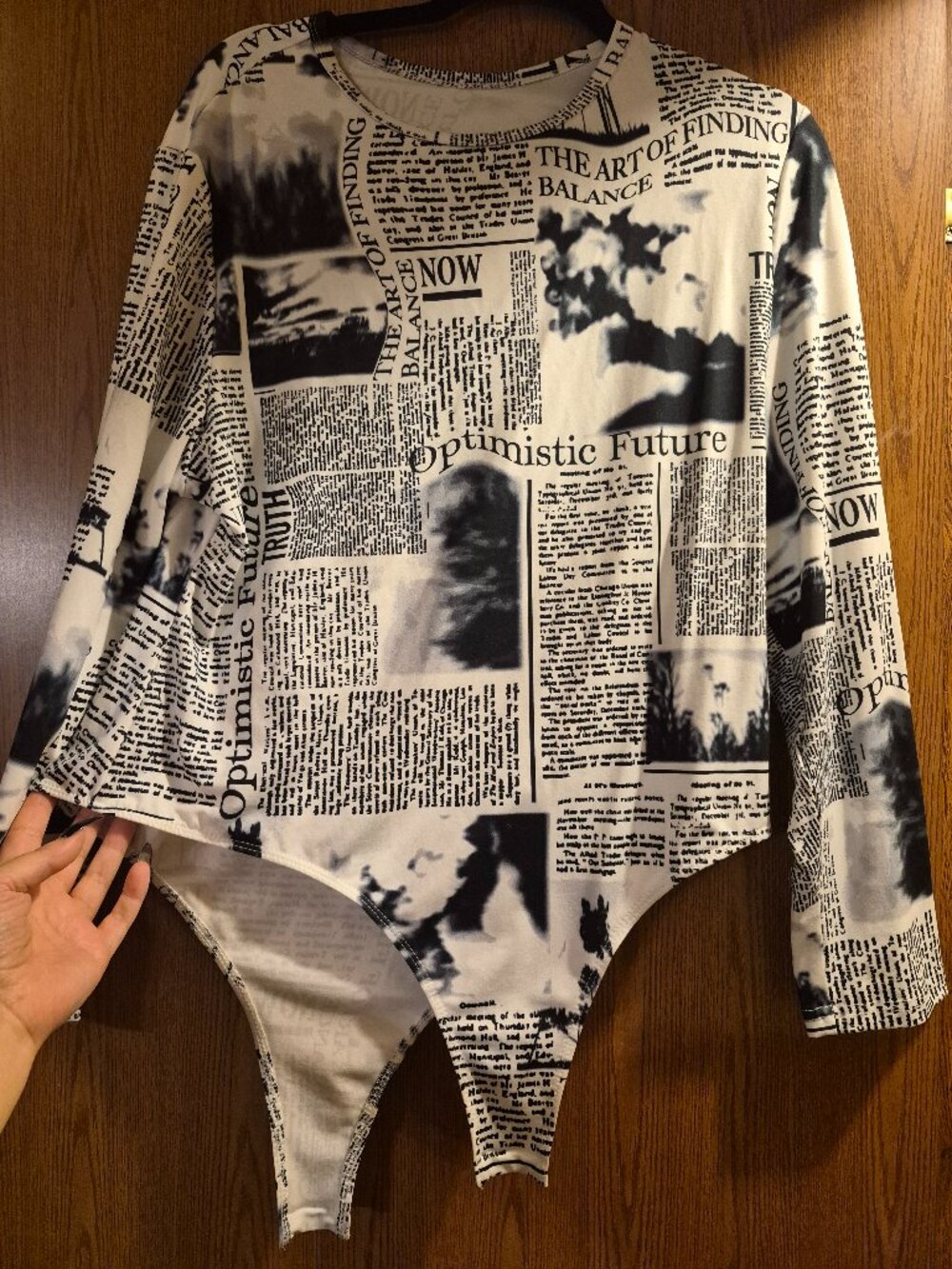 Newspaper bodysuit 2xl